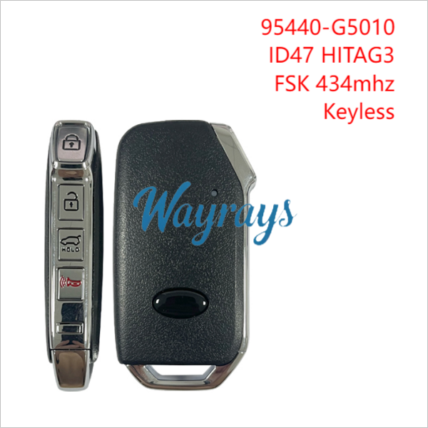 For Kia 95440-G5010 ID47 chip HITAG3 with FSK 434mhz keyless 3+1 button remote key