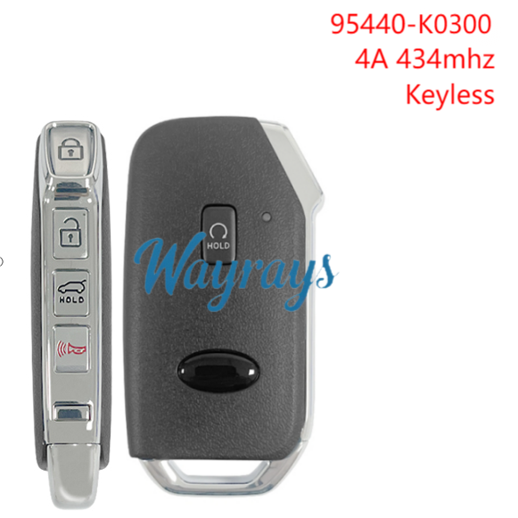 For Kia 95440-K0300 4A chip with FSK 434mhz keyless 4+1 button remote key