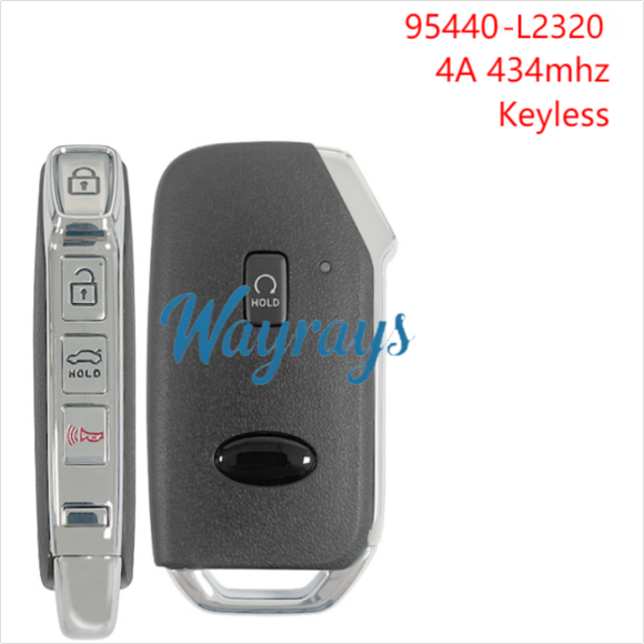 For Kia 95440-L2320 4A chip with FSK 434mhz keyless 4+1 button remote key