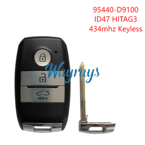 For Kia 95440-D9100 ID47 chip HITAG3 with FSK 434mhz keyless 3 button remote key