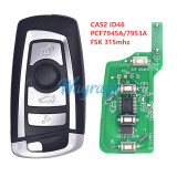 For BMW CAS2 system ID46 chip with PCF7945A/7953A with FSK 315mhz 4 button modified flip remote key