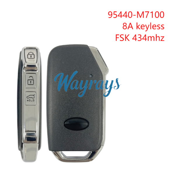 For Kia 95440-M7100 8A chip with FSK 434mhz keyless 3 button remote key