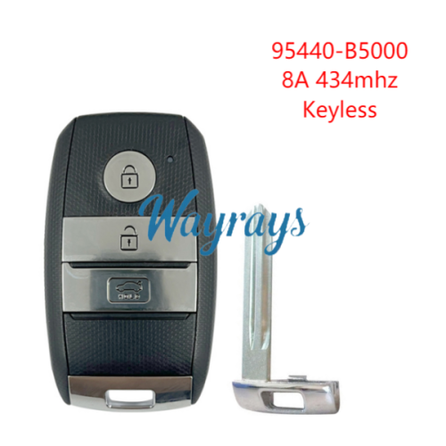 For Kia 95440-B5000 8A chip with 434mhz keyless 3 button remote key