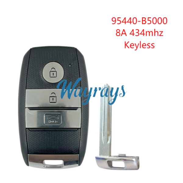For Kia 95440-B5000 8A chip with 434mhz keyless 3 button remote key
