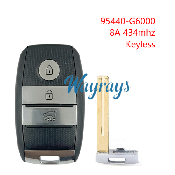 For Kia Picanto 95440-G6000 8A chip with 434mhz keyless 3 button remote key