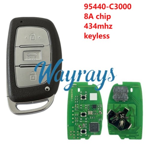 For Hyundai 2015+ Sonata 95440-C3000 8A chip 434mhz keyless 3 button Sedan remote key