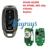 For Hyundai 2020 2021 Elantra 2021 2022 Avavte 95440-AA200 6A ATMEL AES chip 434mhz keyless 4 button Sedan remote key