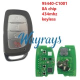 For Hyundai 2015-2017 Sonata 95440-C1001 RF430/8A chip 434mhz keyless 3+1 button Sedan remote key