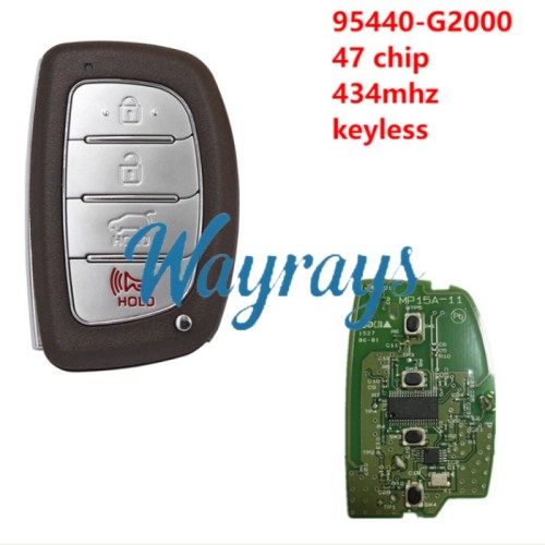 For Hyundai 2017-2019 Ioniq 95440-G2000 47 chip 434mhz keyless 3+1 button SUV remote key