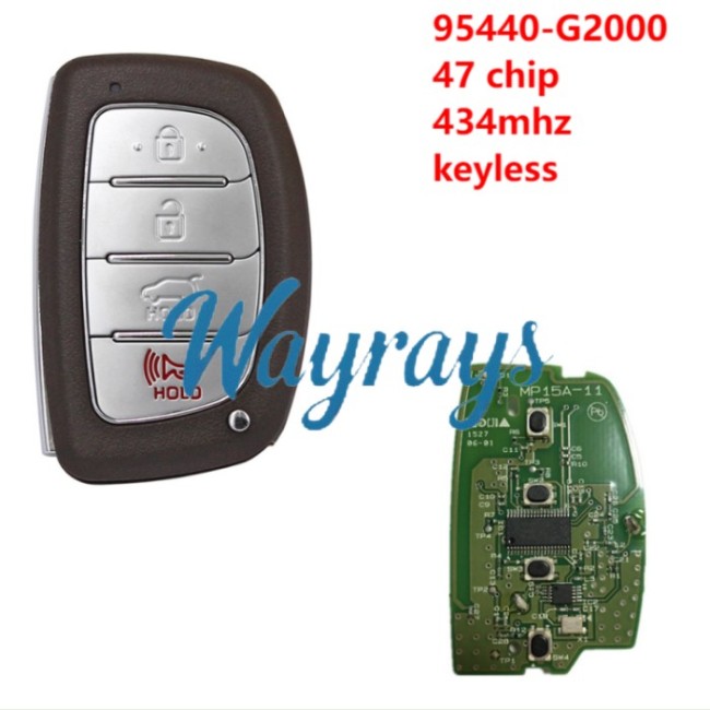 For Hyundai 2017-2019 Ioniq 95440-G2000 47 chip 434mhz keyless 3+1 button SUV remote key