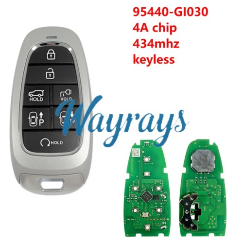 For Hyundai 2022 Ioniq 95440-GI030 4A chip 434mhz keyless 7 button SUV remote key