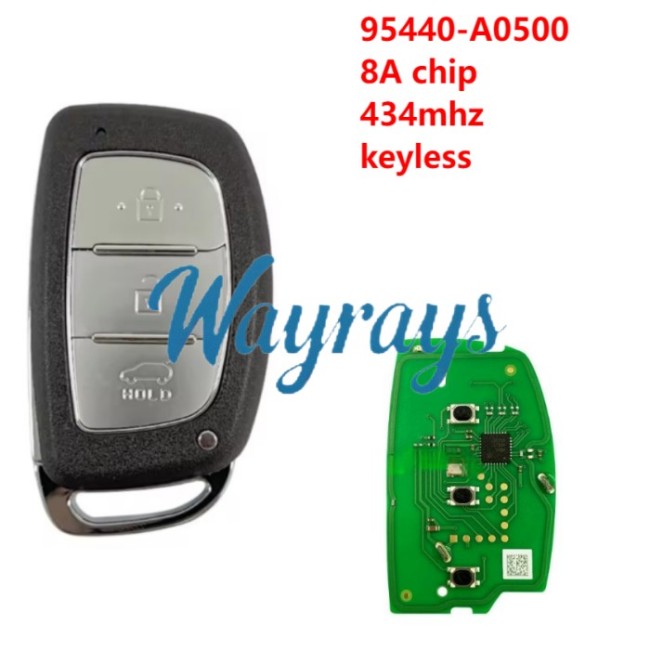 For Hyundai 2019 Creta 95440-A0500 8A chip 434mhz keyless 3 button SUV remote key
