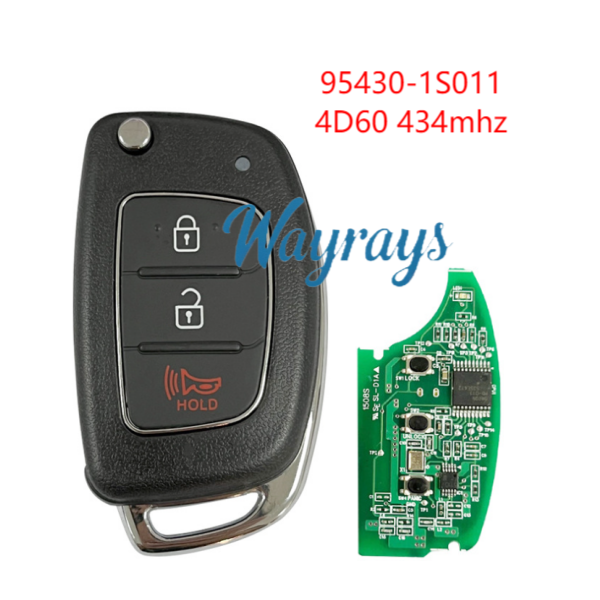 For Hyundai HB20 95430-1S011 4D60 chip with 434mhz 2+1 button remote key