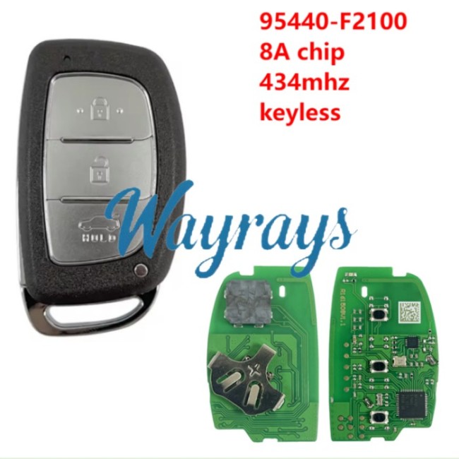 For Hyundai 2017-2018 Elantra 95440-F2100 8A chip DST128 434mhz keyless 3 button Sedan remote key
