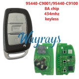 For Hyundai 2017-2020 IX25 Creta 95440-C9001/95440-C9100 8A chip 434mhz keyless 3 button Sedan remote key