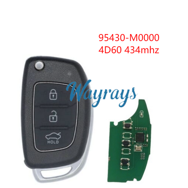 For Hyundai Creta 95430-M0000 4D60 chip with 434mhz 3 button remote key