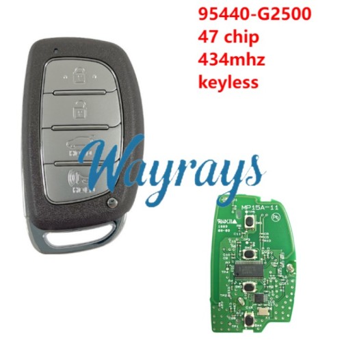 For Hyundai 2016-2020 Ioniq 95440-G2500 47 chip 434mhz keyless 4 button SUV remote key