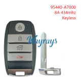 For Kia 95440-A7000 8A chip with 434mhz keyless 3+1 button remote key