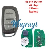 For Hyundai 2018 Tuscon 95440-D3110 47 chip 434mhz keyless 4 button SUV remote key