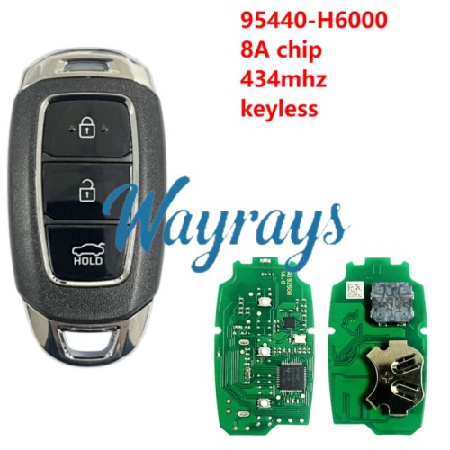 For Hyundai 2018 -2019 Accent 95440-H6000 8A chip 434mhz keyless 3 button Sedan remote key