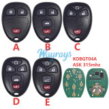 For Buick KOBGT04A ASK 315mhz remote key