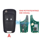 For Buick ID46 chip PCF7937E/HITAG2 with ASK 434mhz 2/3 button remote key