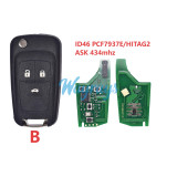 For Buick ID46 chip PCF7937E/HITAG2 with ASK 434mhz 2/3 button remote key