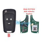 For Buickl ID46 chip PCF7952 with ASK 434mhz keyless 2/3 button remote key