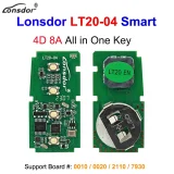 Lonsdor LT20-04 4D/8A Universal Smart Remote Key PCB for Toyota Lexus 315/434mhz work for K518/ KH100+ Series