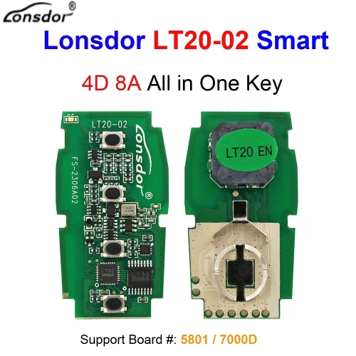 Lonsdor LT20-01 4D/8A Universal Smart Remote Key PCB for Toyota Lexus 315/434mhz work for K518/ KH100+ Series