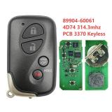 For Lexus 89904-60061 4D74 chip with 314.3mhz keyless 3+1 button remote key