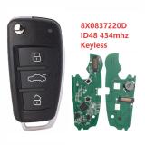 For Audi 8X0837220D ID48 chip with 434mhz keyless 3 button remote key