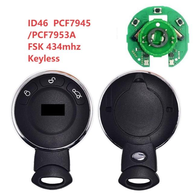 For BMW ID46 chip PCF7945/PCF7953A with FSK 434mhz keyless 3 button remote key