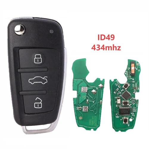 For Audi A3 S3 ID49 chip with FSK 434mhz 3 button remote key