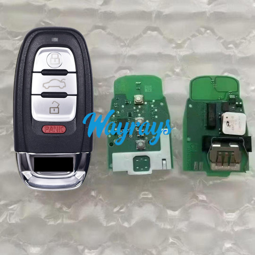 Original for Audi 754J 315mhz keyless 3+1 button remote key, with aftermarket shell
