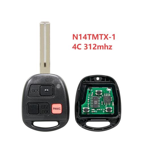 For Lexus 1999-2003 RX300 N14TMTX-1 4C chip with 312mhz 2+1 button remote key