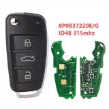 For Audi 8P0837220E/G ID48 chip with 315mhz 3 button remote key