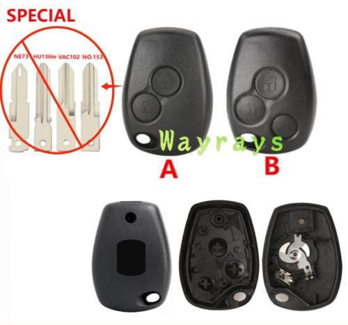 [Without blade,use for NE73 VAC102 NO.153 HU136te blade] For Renault key shell part with OEM logo place
