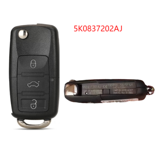 Original for VW 5K0837202AJ ID48 chip 434mhz keyless 3 button remote key
