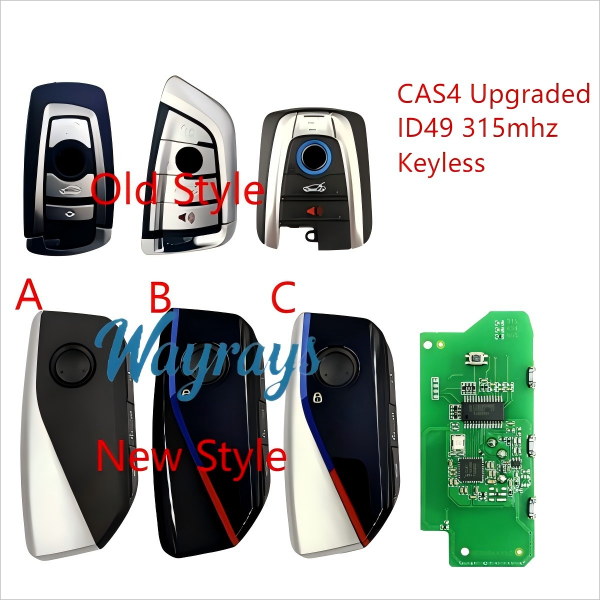 For BMW CAS4 upgraded type ID49 chip PCF7953P with 315mhz keyless 4 button emote key