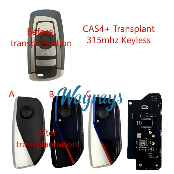 For BMW CAS4+ transplant type 315mhz keyless 4 button emote key