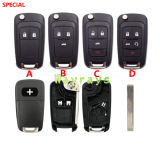 For Chevrolet key shell with OEM cross logo place