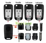 For Buick Excelle/LaCrosse  key shell with logo place,AB is Excelle,CD is  LaCrosse