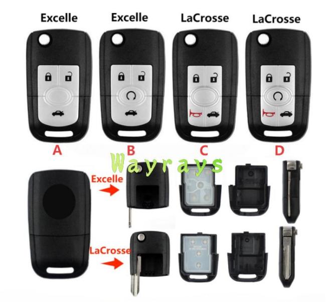 For Buick Excelle/LaCrosse  key shell with logo place,AB is Excelle,CD is  LaCrosse