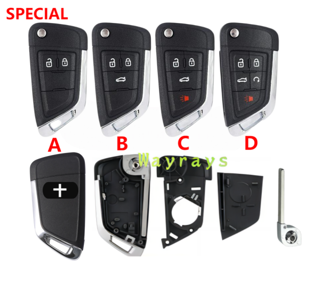 For Chevrolet key shell with OEM cross logo place