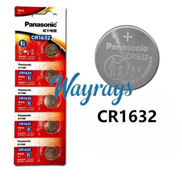 Original panasonic CR1632 Battery ( 5pcs/1 blister pack) unrechargeable