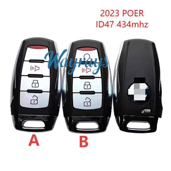 Original for 2023 GWM POER ID47 chip with FSK 434mhz keyless 2+1/3+1 button remote key