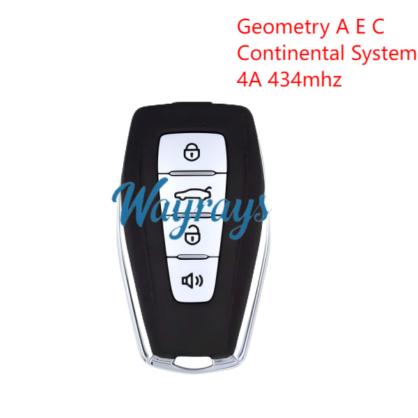Original for Geely Geometry A E C 4A chip 434mhz keyless 4 button remote key,Continental System