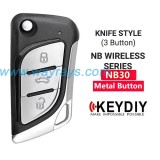 Keydiy NB30-3 remote with metal buttonwireless multigunction