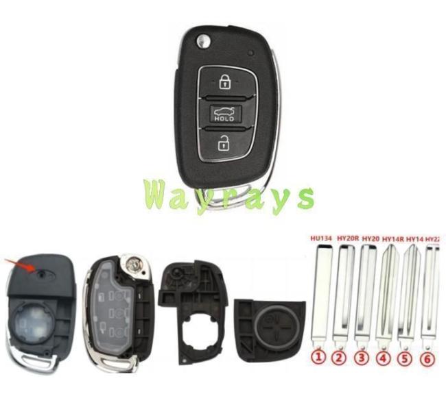 [the screw is on the back ②] For Hyundai key shell with oval logo place